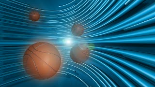 Basketball Balls over Blue Loop - Video HD