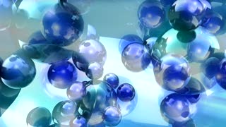 Blue Glass Marbles Spinning Loop - Video HD