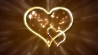 Double Golden Heart with Sparks Loop - Video HD