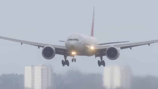 Foggy Plane Landing
