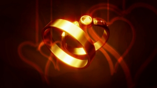 Golden Rings with Hearts Loop - Video HD