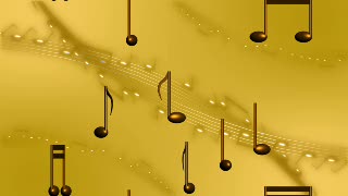 Music Notes over Yellow Loop - Video HD