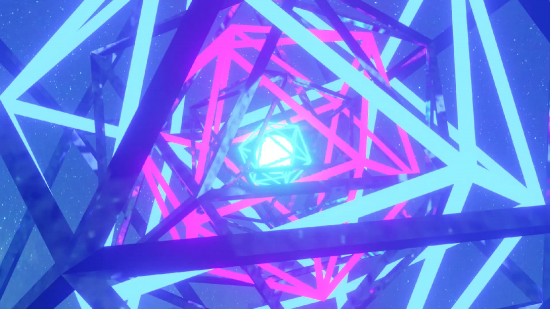 Neon Blue and Pink Icosahedron Loop - Video 4K