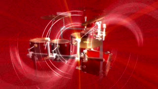 Red Drums Spinning Loop - Video HD