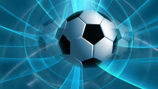 Soccer Ball over Blue Loop - Video HD