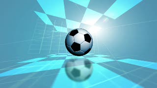 Soccer Ball Over Blue Loop - Video HD