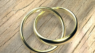 Metallic Wedding Rings over Wood Loop - Video HD