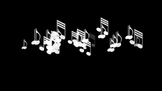 White Music Notes over Black Loop - Video HD